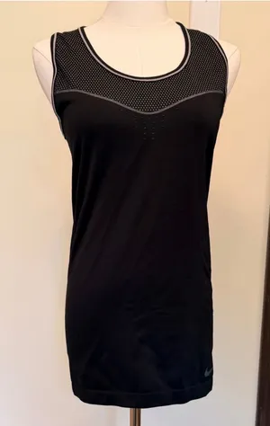 Nike pro black mesh dri-fit racerback tank top thumbnail 1