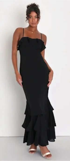 Lulus Maxi Dress Black thumbnail 1