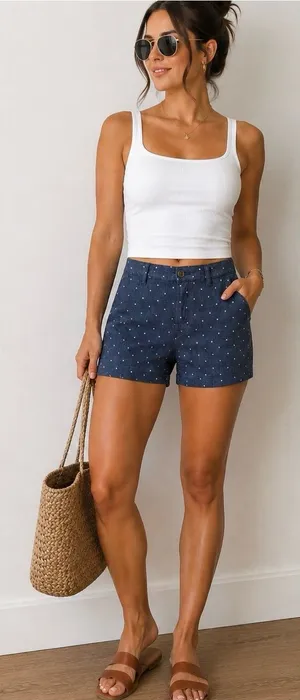 Old Navy Navy Blue Polka Dot Shorts thumbnail 1