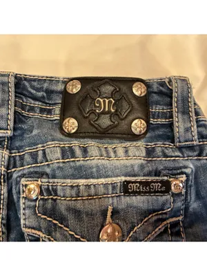 Miss Me Size 27 Embroidered Cross Pockets Western Mid Rise Straight Leg Jeans thumbnail 5