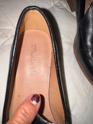 Madewell Black Leather Slip-On Loafers with Brown Sole thumbnail 4