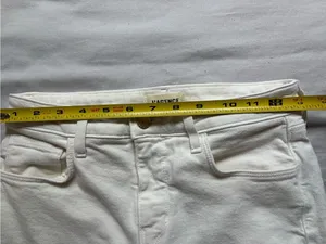 L’AGENCE Ruth High Rise Straight Jeans 26 Vintage White Raw Hem thumbnail 7