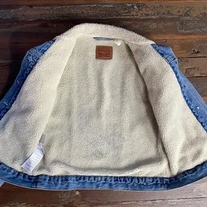 Levi's Premium Ex-Boyfriend Sherpa Lined Trucker Denim Jacket - Sz Med 🧡🎀 thumbnail 13