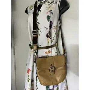 coach small tan leather cross body bag thumbnail 4