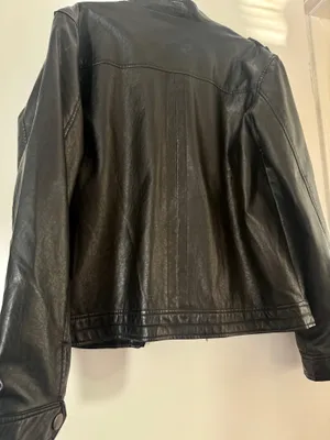 Buckle Black Black Faux Men’s Leather Moto Jacket thumbnail 4