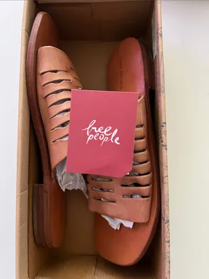 Free People Slice of Sun Leather Slide Sandals Brown NIB No Lid Size 8 / 38 thumbnail 5