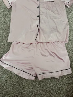 Amazon Women's Satin Short Pajama Set - Pink thumbnail 5