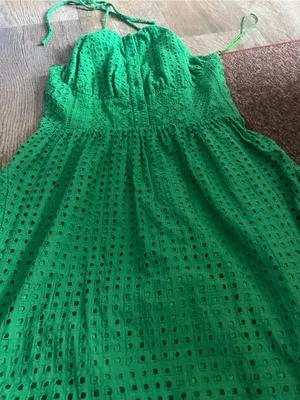 The shirt Rochelle Behrens Ashby Sleeveless Eyelet Halter Sundress - Green thumbnail 5