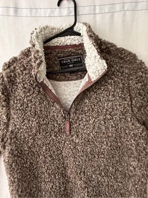 True Grit Sherpa Fleece Quarter Unisex size L Zip Pullover Excellent(C48) thumbnail 2