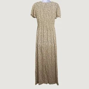 Cheetah Maxi Dress Medium Bohemian Boho Chic Cottagecore Animal Print‎ Summer thumbnail 2