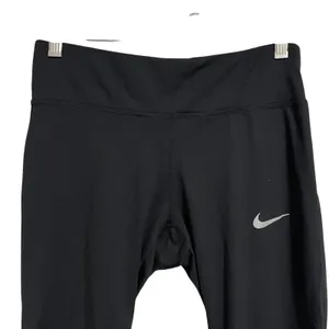 Nike Women Black Dri-FIT Running Crop Leggings Athletic Workout Fitness Pants M‎ thumbnail 3