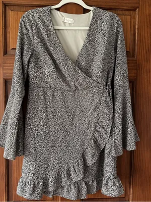Altar’d State Animal Print Faux Wrap Dress Women’s Medium Cheetah Leopard Flirty thumbnail 1