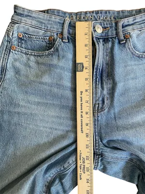 American Eagle Highest Rise 90s Flare Size 10 Short Distressed thumbnail 7