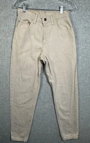 Vintage Levis 550‎ Jeans Womens 7 Med Relaxed Fit Tapered Leg Cream Made In USA thumbnail 1