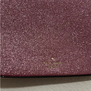 NEW Kate Spade Purse Glimmer Glitter Shoulder Bag Pink Sparkly Gold Chain Whimsy thumbnail 2