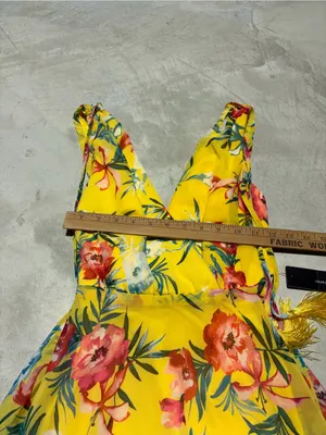 Lulus NWT tropic wonder yellow Floral Tie-Shoulder Midi Dress small thumbnail 4