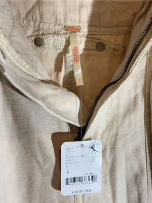 Free People Brentwood Aged Green Slouchy Cargo Utility Pants Cotton Size 8 thumbnail 8