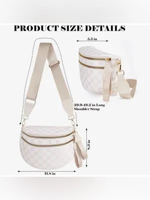 Checkerboard Black and White Crossbody thumbnail 4