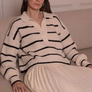 Miou Muse Striped Sweater | Size M White Size M thumbnail 1