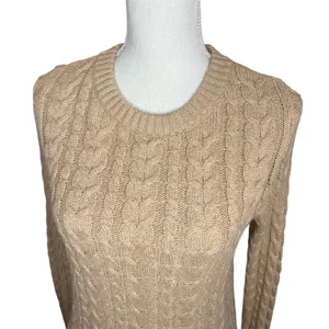 American Eagle outfitters tan Cable Knit Sweater preppy heritage academia thumbnail 2