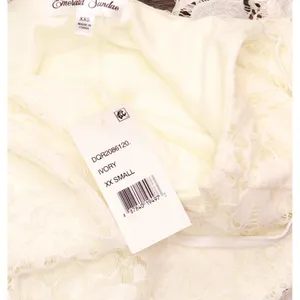 NWT Emerald Sundae Juniors Lace Slip Spaghetti Strap Dress Ivory Off White XXS thumbnail 6