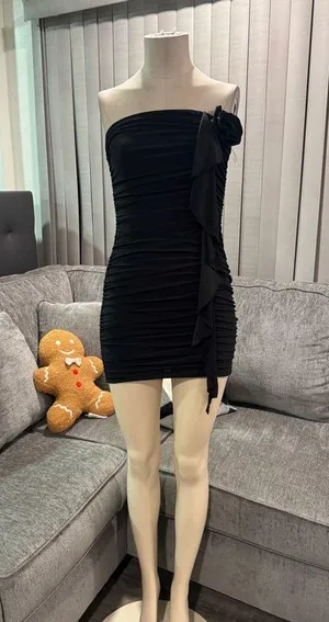 🌸AMTIOUS elegant strapless ruched dress ✨ Black Size M thumbnail 2