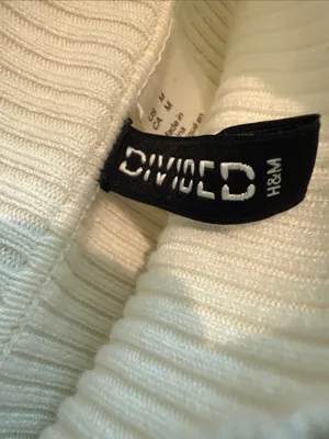 H&M Divided Cream Ribbed Mock Neck Sweater thumbnail 2