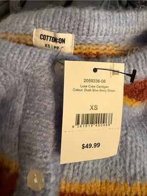 Cotton On Luxe Striped Crewneck Cardigan thumbnail 3