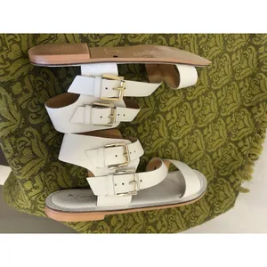 Anthropologie Women's Sandals White With Gold Accents Size 6 M thumbnail 7