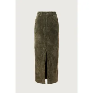 BlankNYC Hunter Green Retro Suede Leather Front Slit Pencil Midi Skirt Size 29 thumbnail 5