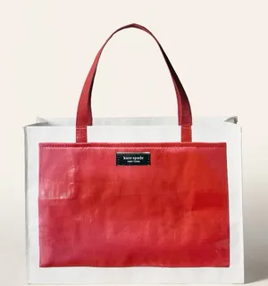 kate spade new york x Target Red/White nwt on hand large tote bag thumbnail 1
