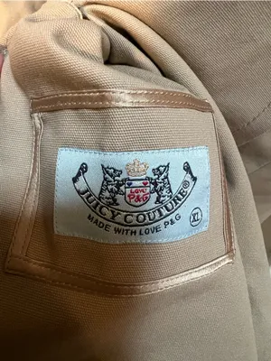 Juicy Couture Women's Size XL Double Breasted Trench Coat Beige Raincoat Lined thumbnail 9