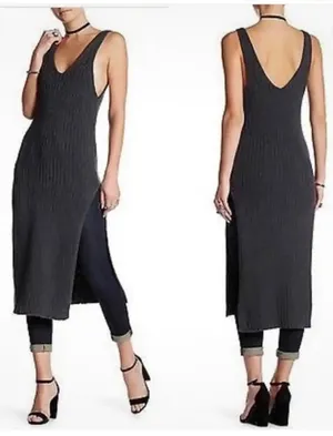 Free People Black Emmy Ribbed Knit Tank Dress Small thumbnail 2