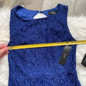 NWT Lulu’s Lace Overlay Royal Blue Dress Gown Size Small thumbnail 7