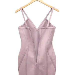 ASOS NWT The Girlcode Bandage V Neck Bodycon Midi Dress Lilac Mauve Women’s Size 6 thumbnail 5