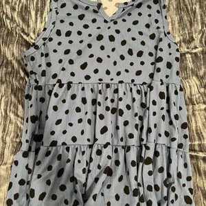 Blue Sleeveless Polka Dot Top Size L by perfect peach thumbnail 1