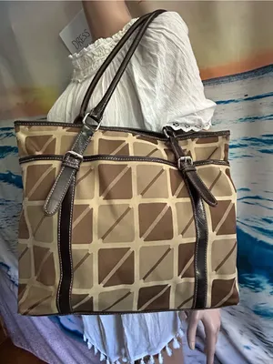 Nine & Co. Women’s Brown Geometric Tote Shoulder Bag thumbnail 7