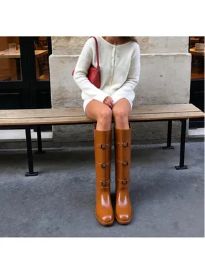 NEW Vegan Leather Knee High Boots Round Toe Chunky Low Heel Pull On Riding 7 thumbnail 7