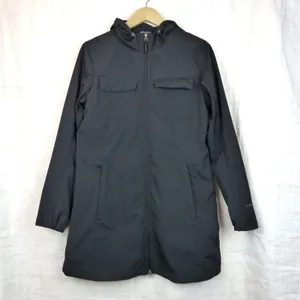 Eddie Bauer Womens Jacket L Charcoal Ripstop Hooded Zip Performance Coat Parka thumbnail 7