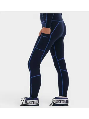 Halfdays Hallie Midweight Merino Legging Navy Blue Womens Size S Base Layer NWT thumbnail 4