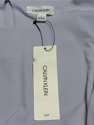 Calvin Klein Lilac Puff Sleeve Short Sleeve Top NWT size Large thumbnail 6