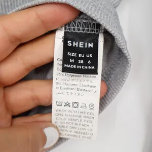 SHEIN Womens Heather Grey Ribbed Square Neck Long Sleeve Crop Top Size M thumbnail 4