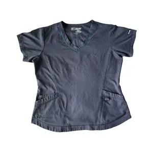 Grey’s Anatomy Women’s Gray Scrub Top Size Large V-Neck 3 Pocket Stretch 7187 thumbnail 1
