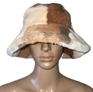 SheIn Patchwork Fleece Bucket Hat thumbnail 1