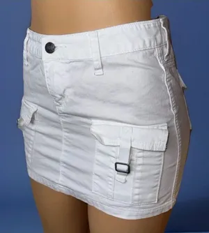 White cargo mini skirt thumbnail 1