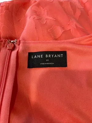 Lane Bryant Midi Faux Wrap Dress Coral Size 18 Summer Wedding Special Occasion thumbnail 3