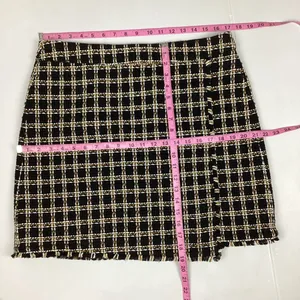 Loft Outlet Checkered Tweed Mini Skirt Wrap Style Size 12 NEW! Retail $69.99 thumbnail 6