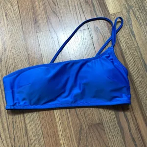 Aerie real blue one shoulder swim too small thumbnail 1