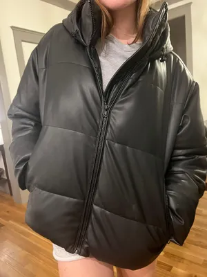 ZARA Faux Leather Padded Jacket thumbnail 1