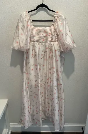NWT Worth Collective Melody Maxi Dress Size Large L Pink Floral maternity thumbnail 1